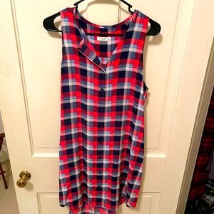 pink and blue plaid equipment dress